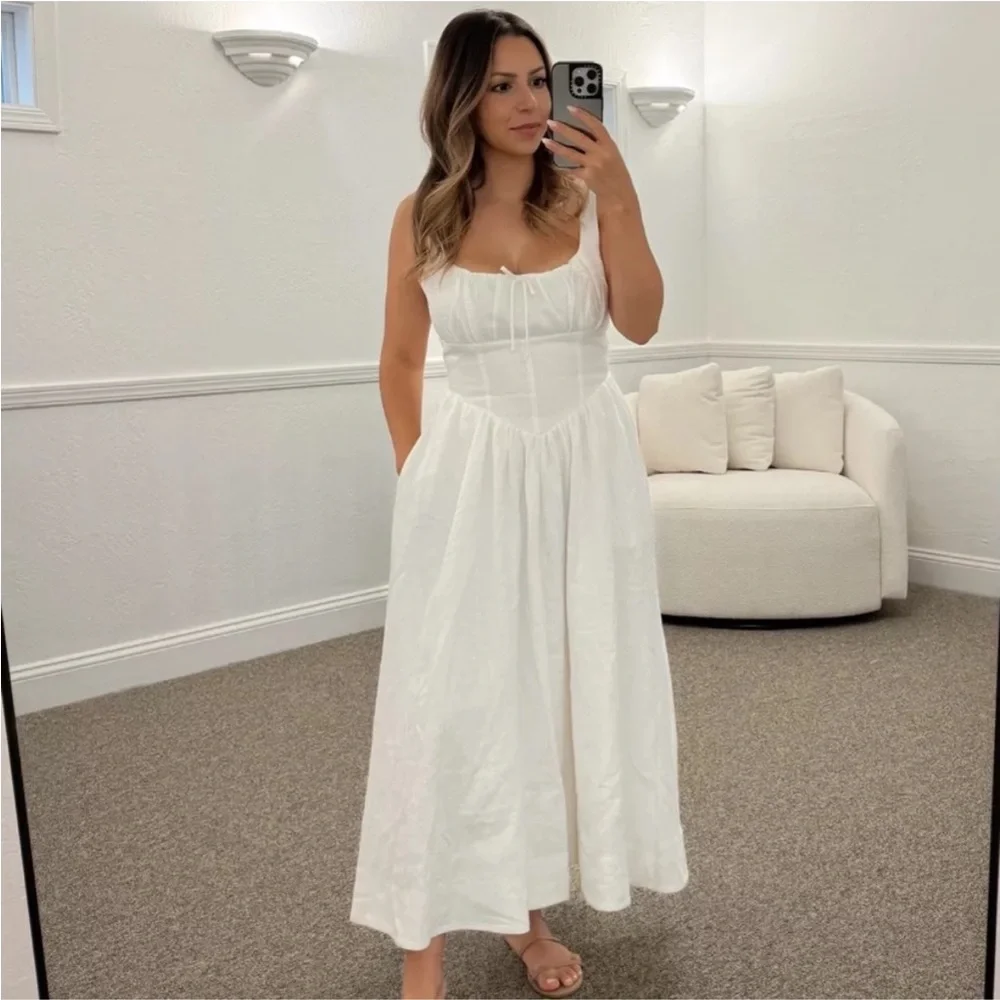 Reformation White Midi Dress - Picture 2 of 15